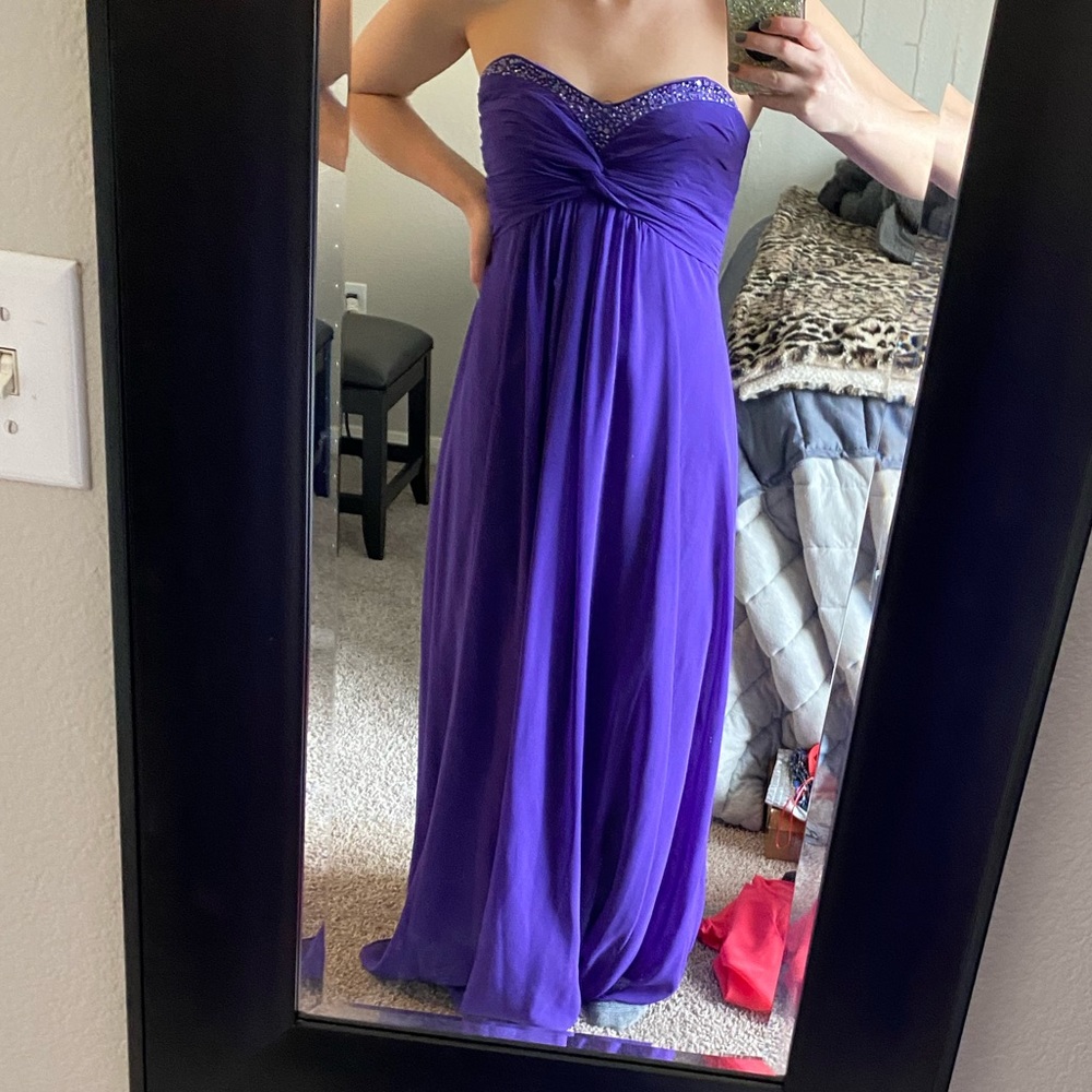 David's Bridal Purple violet formal dress beaded